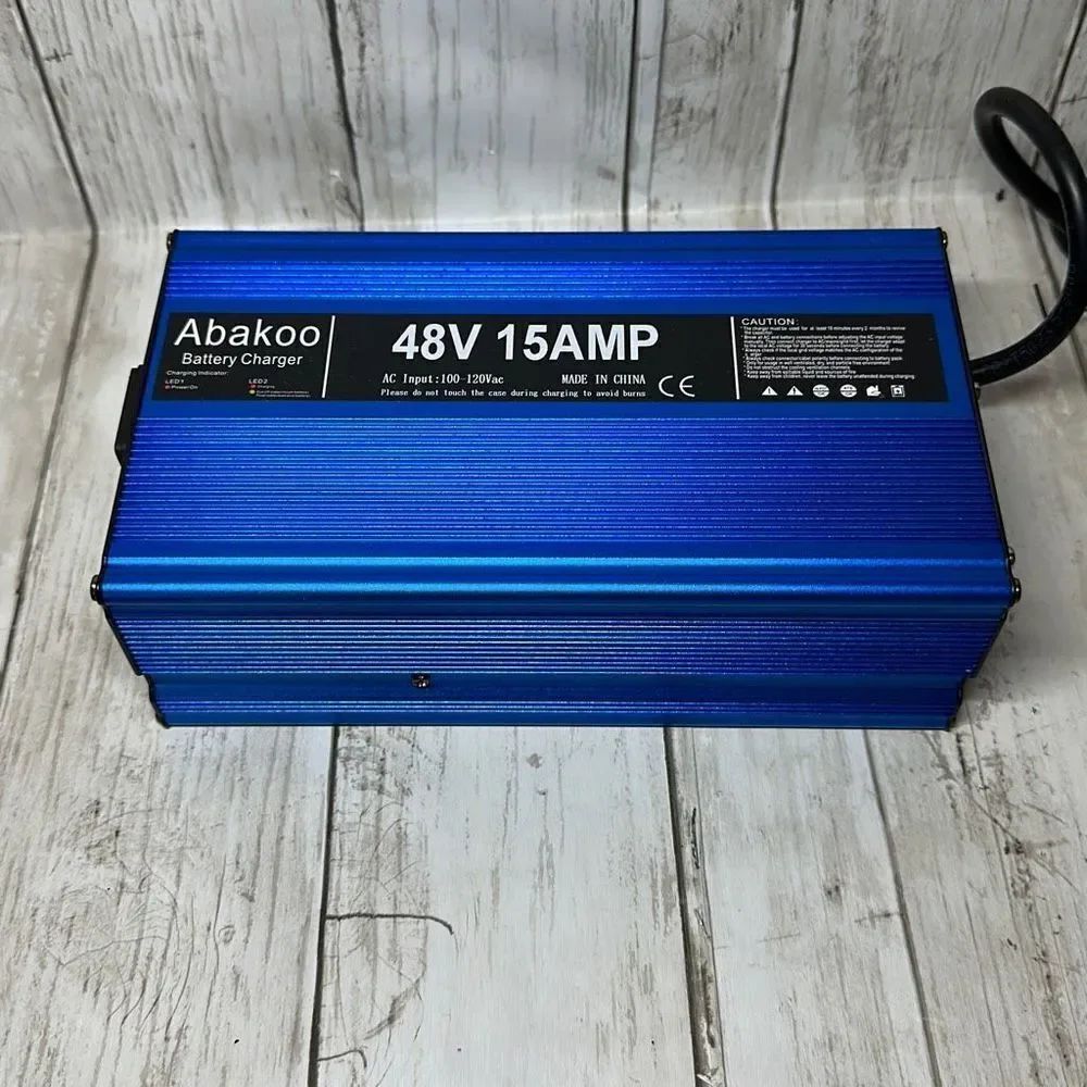 Abakoo 48V 15A Golf Cart Battery Charger Power Supply for Ez-Go RXV Plug 3 Prong